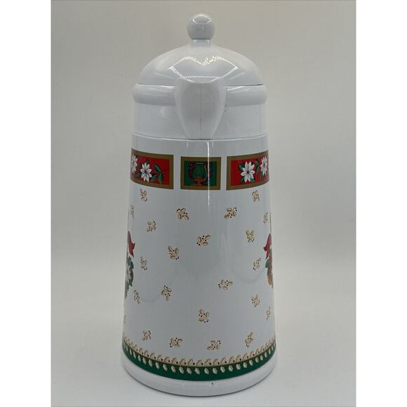 Charlton Hall Christmas Poinsettia Thermal Carafe A.K. DAS 1.0 Liter 1980 - Picture 3 of 16